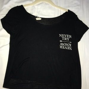 PACSUN Black cropped tee